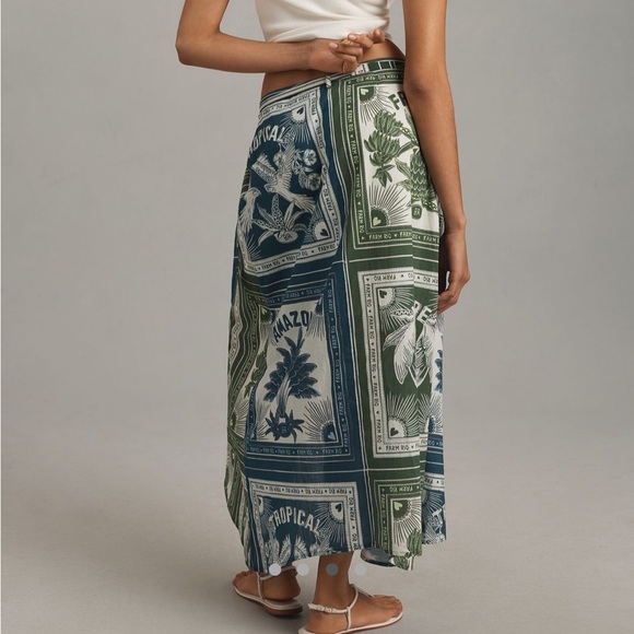 Farm Rio Tropical Print Wrap Skirt anthropologie - Picture 4 of 7